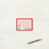 クリスマスペンギン座って雪玉 ポストイット (デスク上)