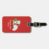 クリスマスペンギン座って雪玉 ラゲッジタグ (正面横)