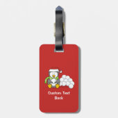 クリスマスペンギン座って雪玉 ラゲッジタグ (裏面縦)