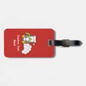 クリスマスペンギン座って雪玉 ラゲッジタグ (裏面横)