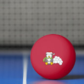 クリスマスペンギン座って雪玉 卓球ボール (ネット)