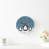 クリスマスペンギン時計 ラウンド壁時計 (ホーム)