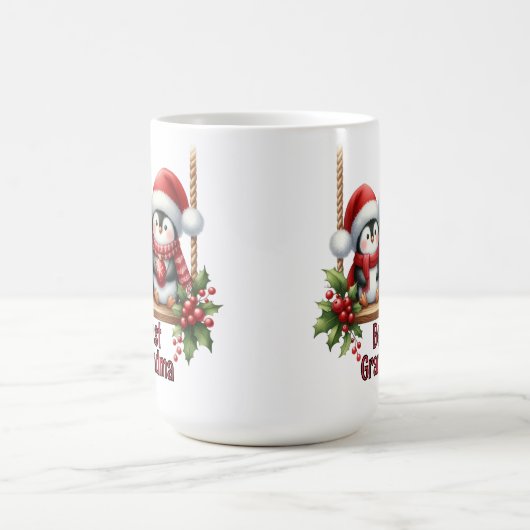 クリスマスペンギン最高のズおばあちゃん コーヒーマグカップ (中央)