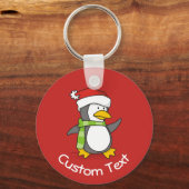クリスマスペンギン歩くオンスキーチェーン キーホルダー (正面)