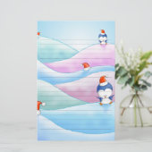 クリスマスペンギン畑 便箋 (スタンド正面)