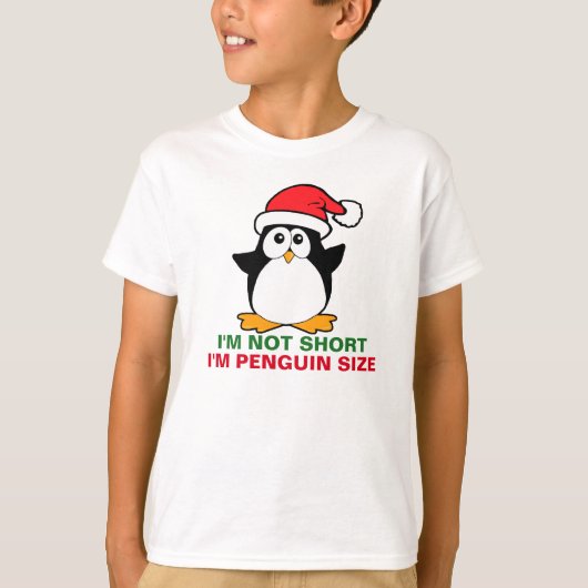 クリスマスペンギン私は短くはないペンギンのサイズ Tシャツ (正面)
