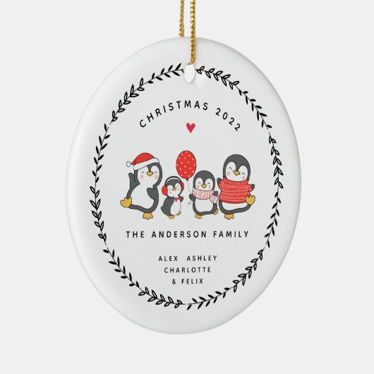 クリスマスペンギン科4セラミックオーナメント セラミックオーナメント (右)