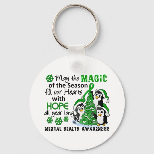 クリスマスペンギン精神衛生 キーホルダー (正面)