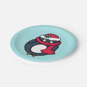 クリスマスペンギン紙プレート ペーパープレート (アングル)