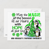 クリスマスペンギン非ホジキンリンパ腫 シーズンポストカード (正面/裏面)