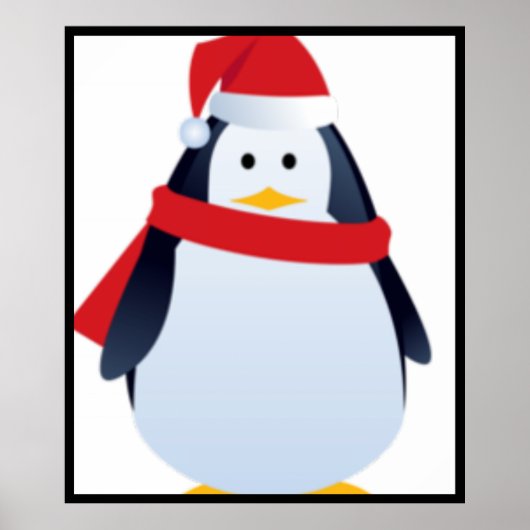 クリスマスペンギン顔 ポスター (正面)