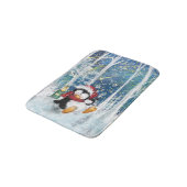 クリスマスペンギン風呂マット バスマット (アングル)
