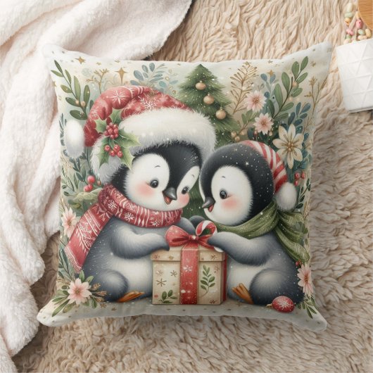 クリスマスペンギン5 クッション (ブランケット)