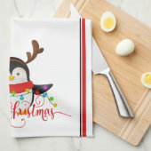 クリスマスペンギン キッチンタオル (四つ折り)