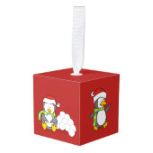 クリスマスペンギン キューブオーナメント (正面アングル)