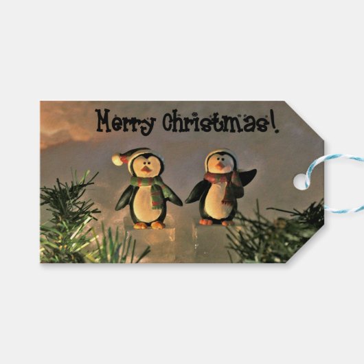 クリスマスペンギン ギフトタグ (正面(横))