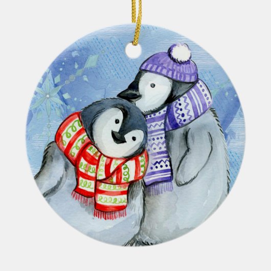 クリスマスペンギン セラミックオーナメント (正面)