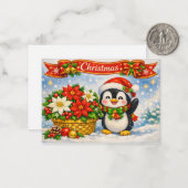 クリスマスペンギン★ ノートカード (正面/裏面インサイチュ)