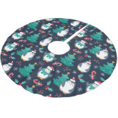 クリスマスペンギン ブラッシュドポリエステルツリースカート (アングル)