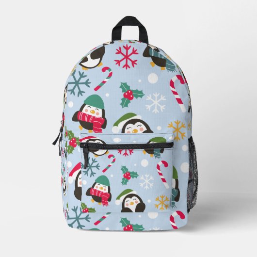 クリスマスペンギン プリントバックパック (正面)