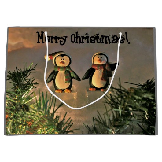 クリスマスペンギン ラージペーパーバッグ (正面)