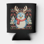 クリスマスペンギン Xmas ださいセーター 雪 ホリデー 缶クーラー (正面)