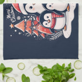 クリスマスペンギンby Rp キッチンタオル (折り畳み)