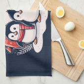 クリスマスペンギンby Rp キッチンタオル (四つ折り)