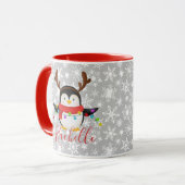 クリスマスペンパーソナライズされたギン マグカップ (正面左)