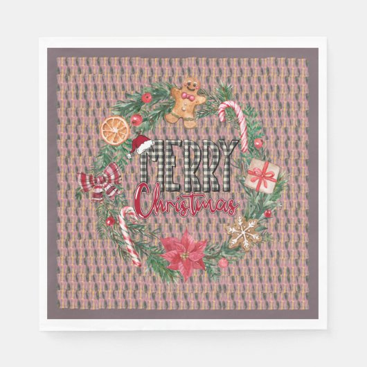 クリスマスペーパーナプキン スタンダードランチョンナプキン (正面)
