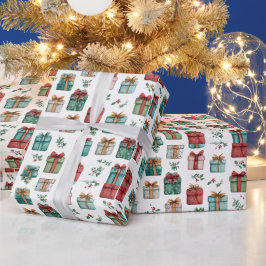 クリスマスペーパー 幻想的なホリデーギフトラップ ラッピングペーパー