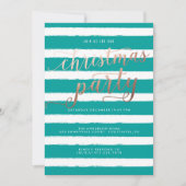 クリスマスホストライプのリデーパーティ招待状 招待状 (正面)