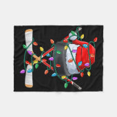 クリスマスホッケークリスマスサンタスポーツハットバイルキッズB フリースブランケット (正面(横))