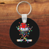 クリスマスホッケークリスマスサンタスポーツハットボールキッズB キーホルダー (正面)