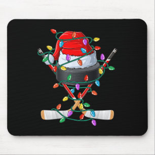 クリスマスホッケークリスマスサンタスポーツハットボールキッズB マウスパッド