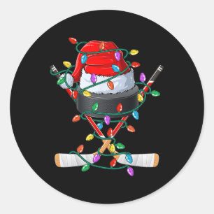 クリスマスホッケークリスマスサンタスポーツハットボールキッズB ラウンドシール