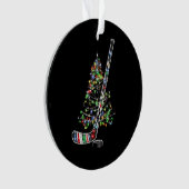 クリスマスホッケースポーツボールサンタハットクリスマス オーナメント (正面)