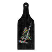 クリスマスホッケースポーツボールサンタハットクリスマス カッティングボード (正面)