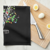 クリスマスホッケースポーツボールサンタハットクリスマス キッチンタオル (四つ折り)