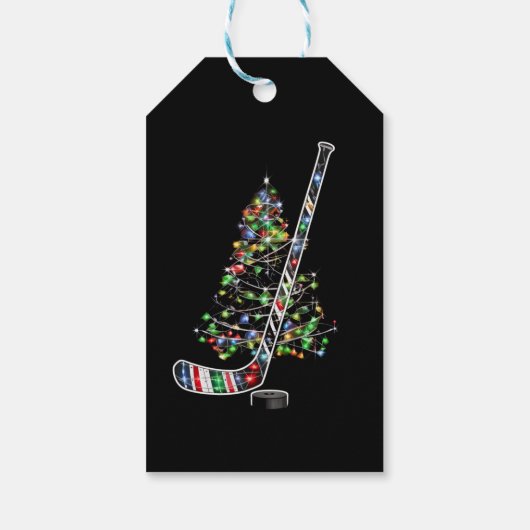 クリスマスホッケースポーツボールサンタハットクリスマス ギフトタグ (裏面)