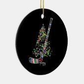クリスマスホッケースポーツボールサンタハットクリスマス セラミックオーナメント (右)