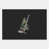 クリスマスホッケースポーツボールサンタハットクリスマス ラッピングペーパーシート (正面)