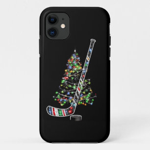 クリスマスホッケースポーツボールサンタハットクリスマス iPhone 11 ケース