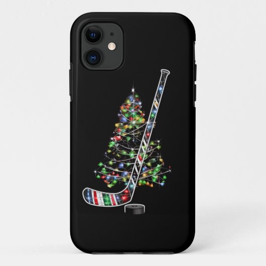 クリスマスホッケースポーツボールサンタハットクリスマス Case-Mate iPhoneケース (裏面)