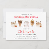 クリスマスホットココアとクッキーのパーティー 招待状 (正面)