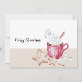 クリスマスホットココアとクッキーの水の色インビタット 招待状