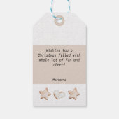 クリスマスホットココアとクッキーの水色 ギフトタグ (裏面)