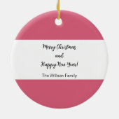 クリスマスホットココアとクッキーの水色 セラミックオーナメント (裏面)