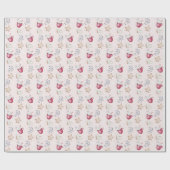 クリスマスホットココアとクッキーの水色 ラッピングペーパー (フラット)