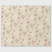 クリスマスホットココアとクッキーの水色 ラッピングペーパー (フラット)